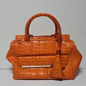 Brahmin Orange Croc-Embossed Purse And Wallet